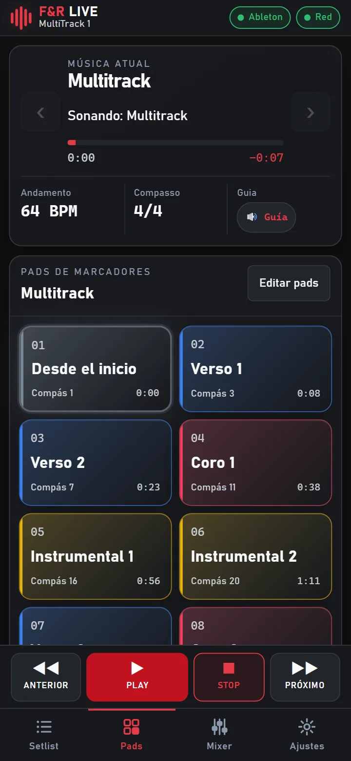 F&R Live em um celular